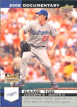 2008 Upper Deck Documentary #3135 Clayton Kershaw Front