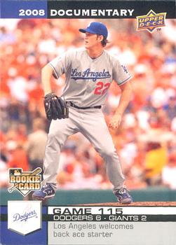 2008 Upper Deck Documentary #3405 Clayton Kershaw Front