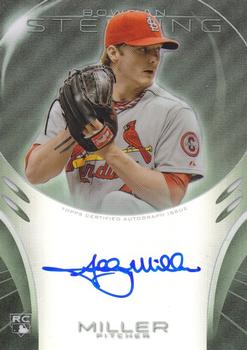 2013 Bowman Sterling - Rookie Autographs Green Refractors #BSAR-SM Shelby Miller Front