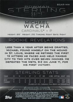 2013 Bowman Sterling - Rookie Autographs Orange Refractors #BSAR-MW Michael Wacha Back