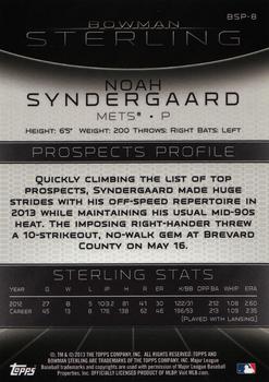 2013 Bowman Sterling - Prospects #BSP-8 Noah Syndergaard Back