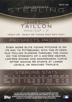 2013 Bowman Sterling - Prospects #BSP-26 Jameson Taillon Back