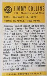 1963 Bazooka All-Time Greats #23 Jimmy Collins    Back