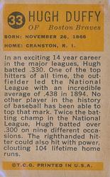1963 Bazooka All-Time Greats #33 Hugh Duffy    Back