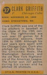 1963 Bazooka All-Time Greats #37 Clark Griffith    Back