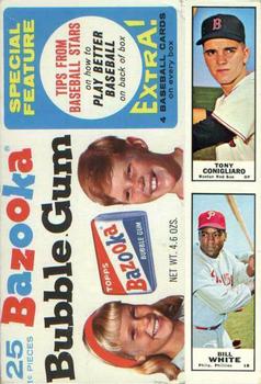 1968 Bazooka - Bazooka Panels #4 Maury Wills / Joe Azcue / Tony Conigliaro / Ken Holtzman / Bill White Front