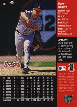 1998 Upper Deck Special F/X #19 Mark Wohlers Back