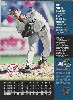 1998 Upper Deck Special F/X #92 Andy Pettitte Back