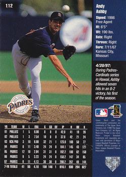 1998 Upper Deck Special F/X #112 Andy Ashby Back