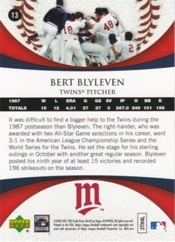 2007 Upper Deck 1987 World Series 20th Anniversary #13 Bert Blyleven Back
