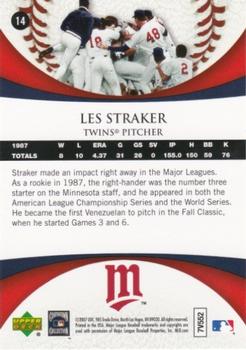2007 Upper Deck 1987 World Series 20th Anniversary #14 Les Straker Back