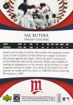 2007 Upper Deck 1987 World Series 20th Anniversary #17 Sal Butera Back