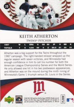 2007 Upper Deck 1987 World Series 20th Anniversary #20 Keith Atherton Back