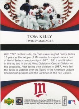 2007 Upper Deck 1987 World Series 20th Anniversary #25 Tom Kelly Back