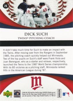 2007 Upper Deck 1987 World Series 20th Anniversary #26 Dick Such Back