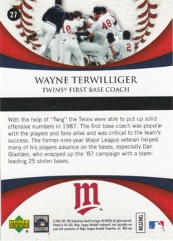 2007 Upper Deck 1987 World Series 20th Anniversary #27 Wayne Terwilliger Back