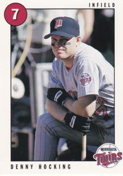 1996 Marquette Bank Minnesota Twins #25 Denny Hocking Front