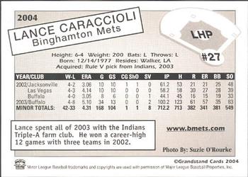 2004 Grandstand Binghamton Mets #4 Lance Caraccioli Back
