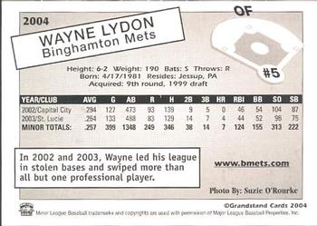 2004 Grandstand Binghamton Mets #15 Wayne Lydon Back