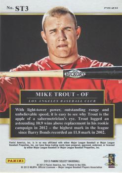 2013 Panini Select - Select Team Prizm #ST3 Mike Trout Back