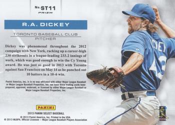 2013 Panini Select - Statisticians Prizm #ST11 R.A. Dickey Back
