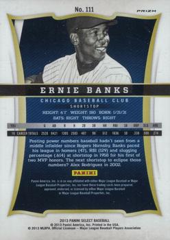 2013 Panini Select - Prizm #111 Ernie Banks Back