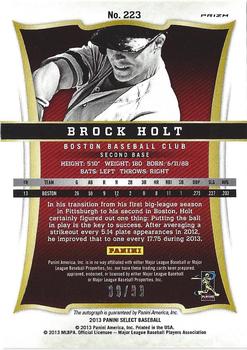 2013 Panini Select - Prizm #223 Brock Holt Back