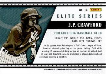 2013 Panini Elite Extra Edition - Elite Series #16 J.P. Crawford Back