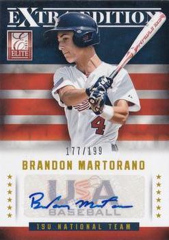 2013 Panini Elite Extra Edition - USA Baseball 15U Signatures #6 Brandon Martorano Front