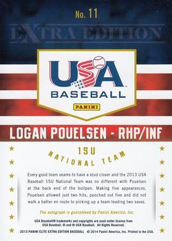2013 Panini Elite Extra Edition - USA Baseball 15U Signatures #11 Logan Pouelsen Back