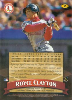 1998 Finest - Refractors #34 Royce Clayton Back