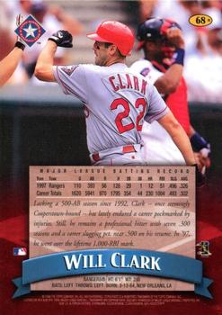 1998 Finest - Refractors #68 Will Clark Back