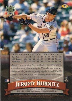 1998 Finest - Refractors #78 Jeromy Burnitz Back
