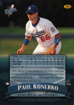 1998 Finest - Refractors #174 Paul Konerko Back