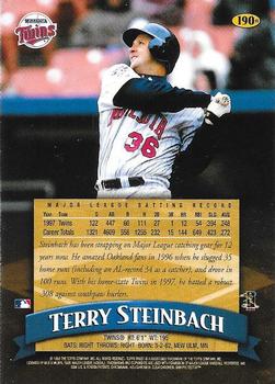 1998 Finest - Refractors #190 Terry Steinbach Back