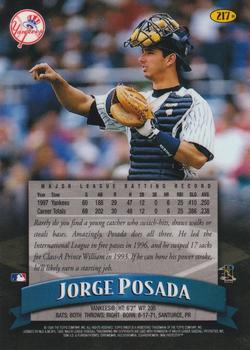1998 Finest - Refractors #217 Jorge Posada Back