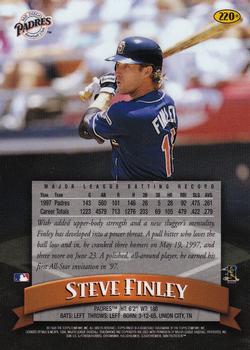 1998 Finest - Refractors #220 Steve Finley Back