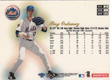 1998 Flair Showcase - Flair Showcase Row 1 (Grace) #54 Rey Ordonez Back