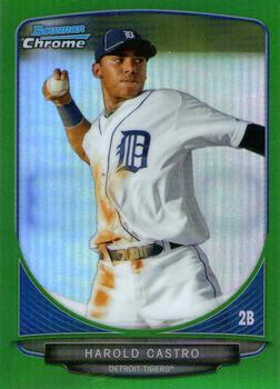 2013 Bowman Chrome - Prospects Green Refractors #BCP126 Harold Castro Front