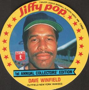 1986 Jiffy Pop Discs #7 Dave Winfield Front