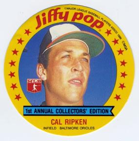 1986 Jiffy Pop Discs #9 Cal Ripken Jr. Front
