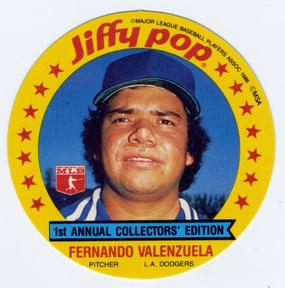 1986 Jiffy Pop Discs #14 Fernando Valenzuela Front