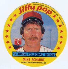 1986 Jiffy Pop Discs #17 Mike Schmidt Front