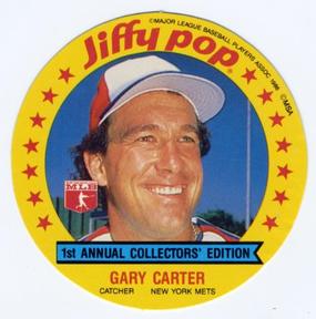 1986 Jiffy Pop Discs #19 Gary Carter Front
