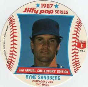 1987 Jiffy Pop Discs #1 Ryne Sandberg Front