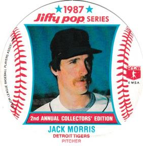 1987 Jiffy Pop Discs #3 Jack Morris Front