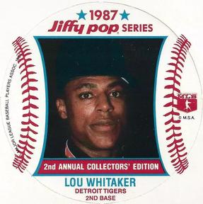 1987 Jiffy Pop Discs #11 Lou Whitaker Front