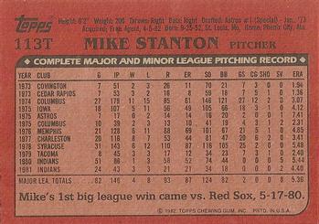 1982 Topps Traded #113T Mike Stanton Back