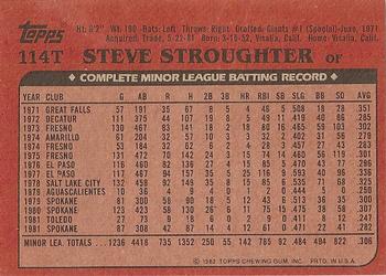 1982 Topps Traded #114T Steve Stroughter Back