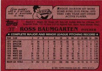 1982 Topps Traded #3T Ross Baumgarten Back